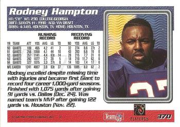 1995 Topps #370 Rodney Hampton Back