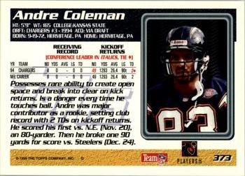 1995 Topps #373 Andre Coleman Back