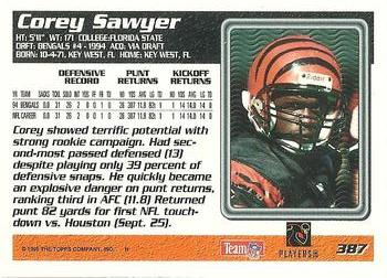 1995 Topps #387 Corey Sawyer Back
