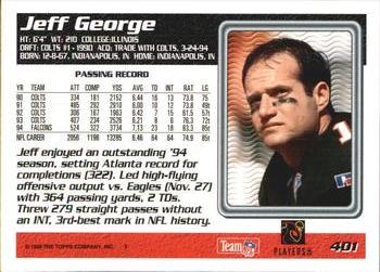 1995 Topps #401 Jeff George Back