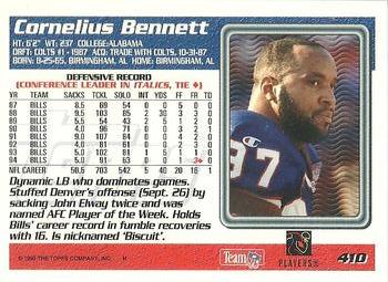 1995 Topps #410 Cornelius Bennett Back