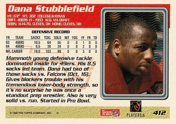 1995 Topps #412 Dana Stubblefield Back