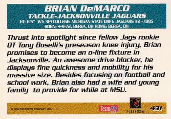 1995 Topps #431 Brian DeMarco Back