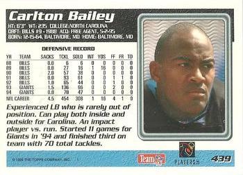 1995 Topps #439 Carlton Bailey Back