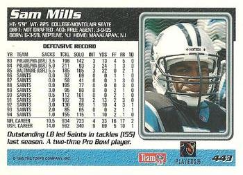 1995 Topps #443 Sam Mills Back