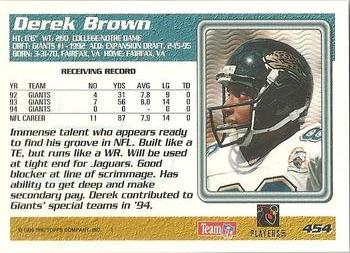1995 Topps #454 Derek Brown Back