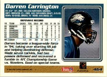 1995 Topps #464 Darren Carrington Back