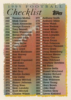 1995 Topps #467 Checklist: 249-358 Front