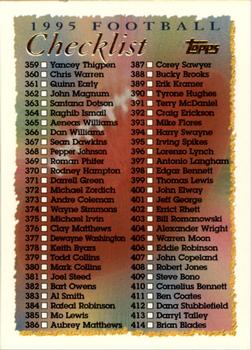 1995 Topps #468 Checklist: 359-468 Front