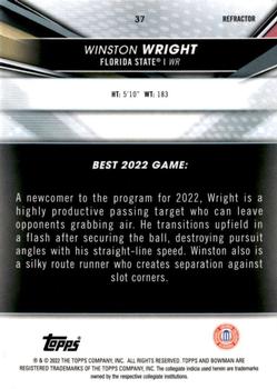 2022-23 Bowman's Best University - Refractor #37 Winston Wright Back