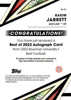 2022-23 Bowman's Best University - Best of 2022 Autographs #BA-RJ Rakim Jarrett Back