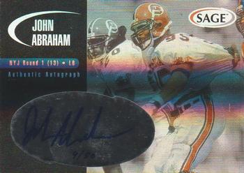 2000 SAGE - Autographs Platinum #A1 John Abraham Front