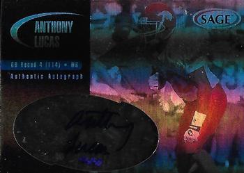 2000 SAGE - Autographs Platinum #A25 Anthony Lucas Front