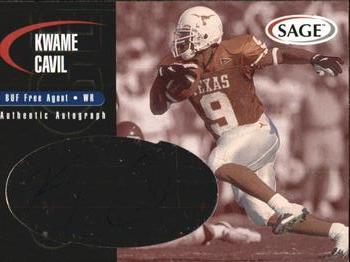 2000 SAGE - Autographs Red #A8 Kwame Cavil Front