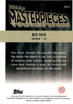 2022-23 Bowman's Best University - Bowman Masterpieces #BM-6 Bo Nix Back