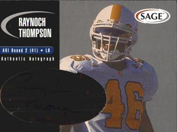 2000 SAGE - Autographs Silver #A45 Raynoch Thompson Front