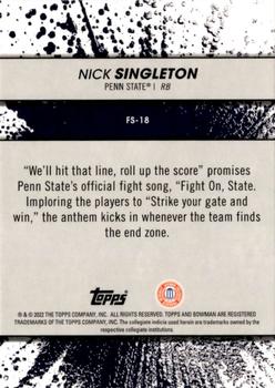 2022-23 Bowman's Best University - Fight Song Shimmer #FS-18 Nick Singleton Back