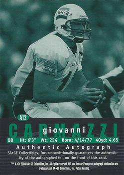 2000 SAGE HIT - Autographs Emerald #A12 Giovanni Carmazzi Back