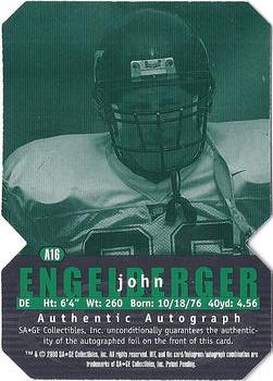 2000 SAGE HIT - Autographs Emerald Die Cuts #A16 John Engelberger Back