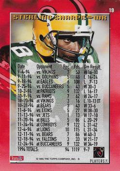 1995 Topps - 1000/3000 Yard Club Power Boosters #19 Sterling Sharpe Back