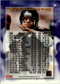 1995 Topps - 1000/3000 Yard Club Power Boosters #36 Jeff George Back