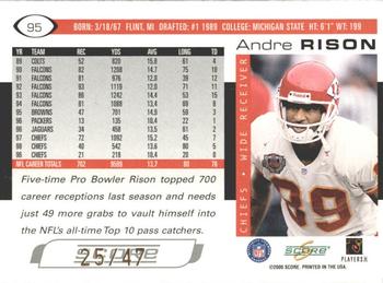2000 Score - Final Score #95 Andre Rison Back