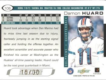 2000 Score - Final Score #106 Damon Huard Back
