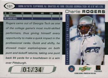 2000 Score - Final Score #181 Charlie Rogers Back