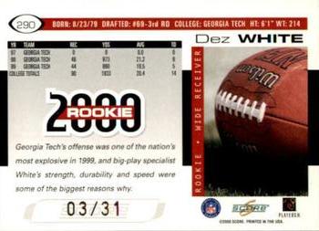 2000 Score - Final Score #290 Dez White Back