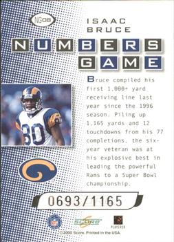 2000 Score - Numbers Game Silver #NG08 Isaac Bruce Back