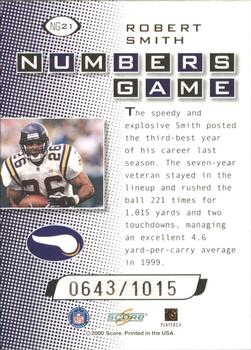 2000 Score - Numbers Game Silver #NG21 Robert Smith Back