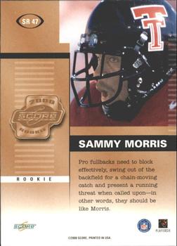 2000 Score - Rookie Preview Autographs #SR 47 Sammy Morris Back