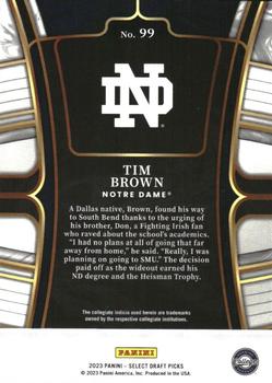 2023 Panini Select Draft Picks #99 Tim Brown Back