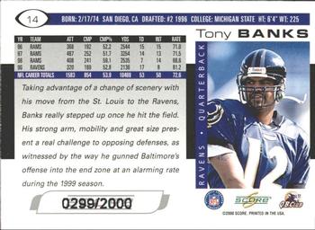 2000 Score - Scorecard #14 Tony Banks Back
