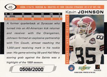 2000 Score - Scorecard #45 Kevin Johnson Back