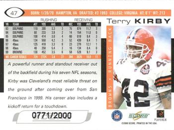 2000 Score - Scorecard #47 Terry Kirby Back