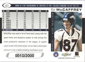 2000 Score - Scorecard #60 Ed McCaffrey Back