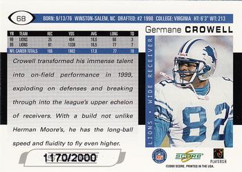 2000 Score - Scorecard #68 Germane Crowell Back