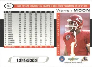 2000 Score - Scorecard #94 Warren Moon Back