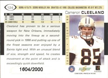 2000 Score - Scorecard #124 Cameron Cleeland Back