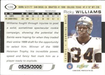 2000 Score - Scorecard #126 Ricky Williams Back
