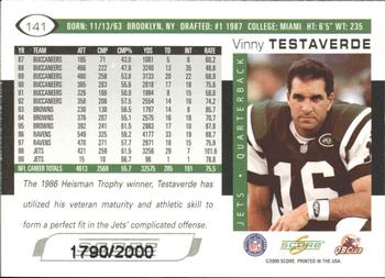2000 Score - Scorecard #141 Vinny Testaverde Back