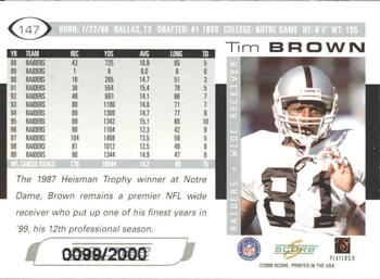 2000 Score - Scorecard #147 Tim Brown Back