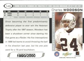 2000 Score - Scorecard #149 Charles Woodson Back