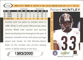 2000 Score - Scorecard #158 Richard Huntley Back
