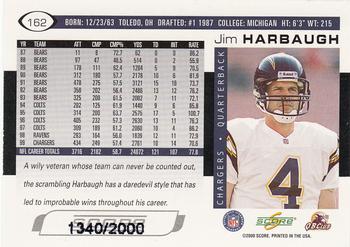 2000 Score - Scorecard #162 Jim Harbaugh Back