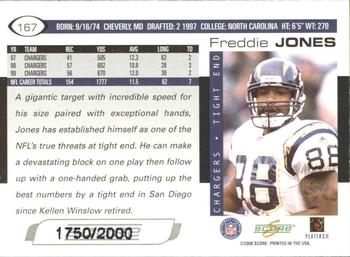 2000 Score - Scorecard #167 Freddie Jones Back