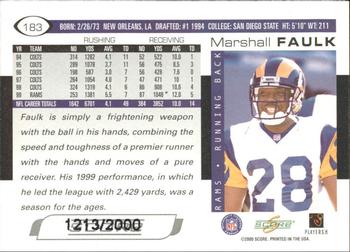 2000 Score - Scorecard #183 Marshall Faulk Back