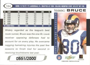 2000 Score - Scorecard #184 Isaac Bruce Back