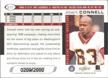 2000 Score - Scorecard #217 Albert Connell Back